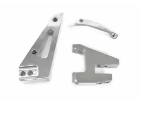 Top Street Performance Alternator 10SI Bracket; Aluminum SBC Short Water Pump; Polished