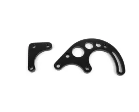 Top Street Performance Power Steering Saginaw Bracket; Aluminum SBC LWP 2-Piece; Black