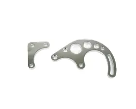 Top Street Performance Power Steering Saginaw Bracket; Aluminum SBC LWP 2-Piece; Chrome