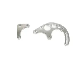Top Street Performance Power Steering Saginaw Bracket; Aluminum SBC LWP 2-Piece; Polished
