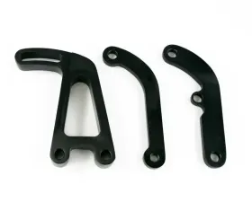 Top Street Performance Power Steering Saginaw Bracket; Aluminum SBC Long Water Pump; Black