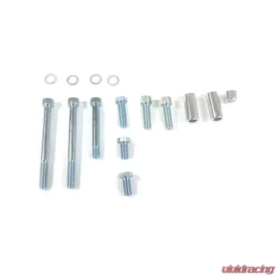 Top Street Performance Power Steering Saginaw Bracket; Aluminum SBC Long Water Pump; Chrome - JM9105C