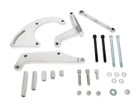 Top Street Performance A/C Compressor Sanden 508 Bracket; Aluminum SBC Long Water Pump; Polished