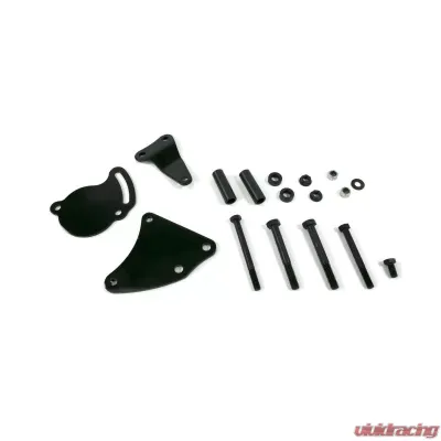 Top Street Performance Power Steering Type II Bracket; Steel SBC/BBC Short Water Pump; Black - JM9116BK