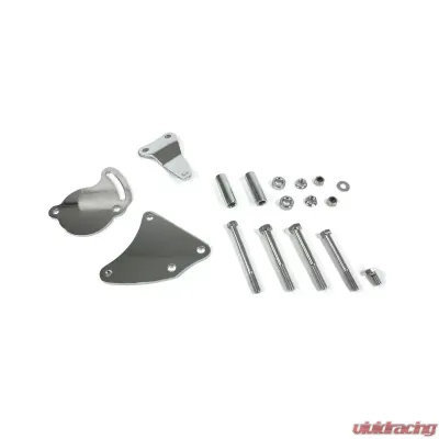 Top Street Performance Power Steering Type II Bracket; Steel SBC/BBC Short Water Pump; Chrome - JM9116C