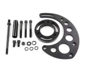 Top Street Performance Alternator 10SI Bracket; Aluminum BBC High-mount Long Water Pump; Black