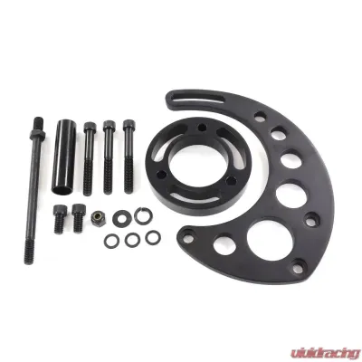Top Street Performance Alternator 10SI Bracket; Aluminum BBC High-mount Long Water Pump; Black - JM9123BK