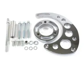 Top Street Performance Alternator 10SI Bracket; Aluminum BBC High-mount Long Water Pump; Chrome