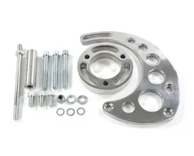 Top Street Performance Alternator 10SI Bracket; Aluminum BBC High-mount Long Water Pump; Polished