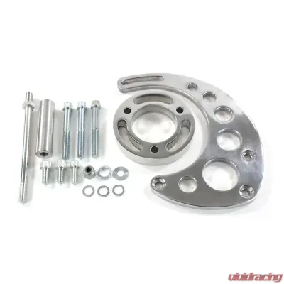 Top Street Performance Alternator 10SI Bracket; Aluminum BBC High-mount Long Water Pump; Polished - JM9123P