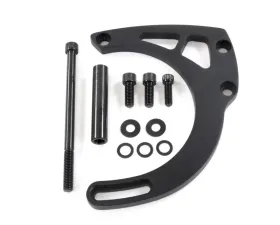 Top Street Performance Alternator 10SI Bracket; Aluminum SBC Mid-mount Long Water Pump; Black