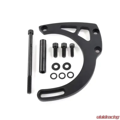 Top Street Performance Alternator 10SI Bracket; Aluminum SBC Mid-mount Long Water Pump; Black - JM9131BK