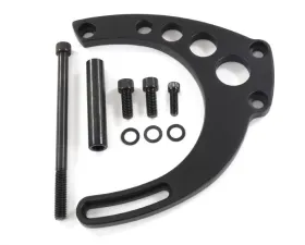Top Street Performance Alternator 10SI Bracket; Aluminum BBC Mid-mount Long Water Pump; Black