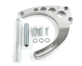 Top Street Performance Alternator 10SI Bracket; Aluminum BBC Mid-mount Long Water Pump; Polished