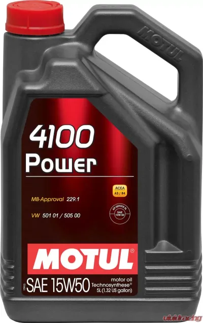 Motul 4100 POWER 15W50 Technosynthese Oil 5L (1.3 gal.) - 100273
