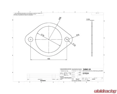 Turbo XS Gasket (3"); 2 Holes - G762H