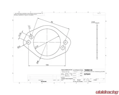 Turbo XS Gasket (3"); 4 Holes - G764H