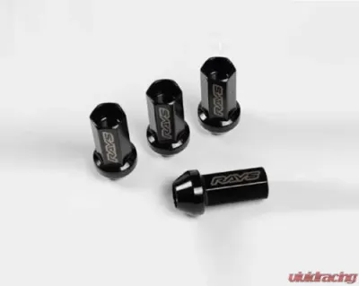 Rays 17Hex L35 Closed End Racing Nuts 4pc Set - 12x1.25 Black Chromate - W17RN12125BL35C