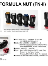 Rays FN-II Formula Nut 20pc Set - 12x1.5 Red/Black                                     - WFN21215R - Image 3