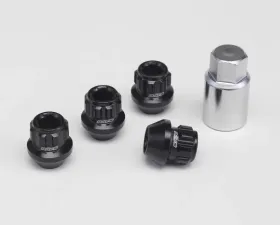 Rays 17Hex L25 Short Type Racing Lock Nut 4pcs Set - 12x1.25 Black Chromate