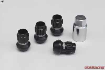 Rays 17Hex L35 Medium Type Racing Lock Nut 4pcs Set - 12x1.5 Black Chromate - W17RN12150BL354LP