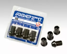 Rays 17Hex L35 Medium Type Racing Nut 4pc Set - 12x1.25 Black Chromate