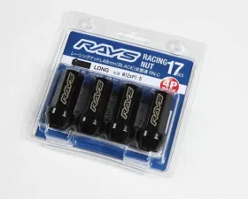 Rays 17Hex L48 Closed End Racing Nuts 4pc Set - 12x1.25 Black Chromate