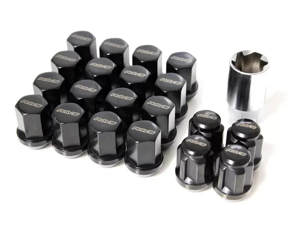 Rays Black 19Hex Lock & Lug Nut Set - 14x1.5 - W191415B