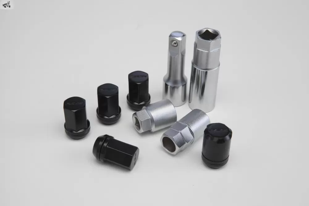 Rays 19HEX 2pc Double Lock Nut Set 12x1.25 Black w19dl12125b