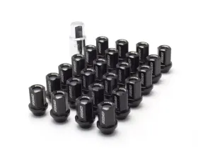 Rays L37 Dura-Nut Straight Type 6H Lug & Lock Set - 12x1.25 Black