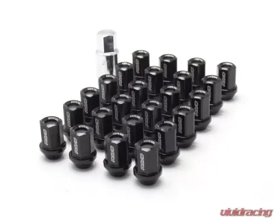 Rays L37 Dura-Nut Straight Type 6H Lug & Lock Set - 12x1.25 Black - WDURA3712125B6H