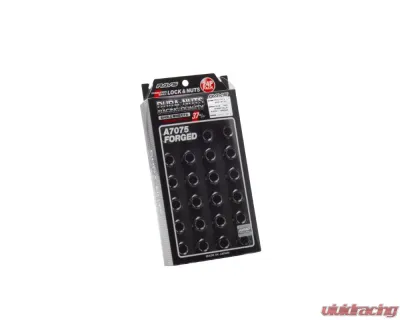 Rays L37 Dura-Nut Straight Type 6H Lug & Lock Set - 12x1.25 Black - WDURA3712125B6H