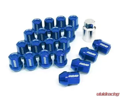 Rays L32 Dura-Nut Straight Type Lug & Lock Set - 12x1.25 Blue - WDURA3212125U