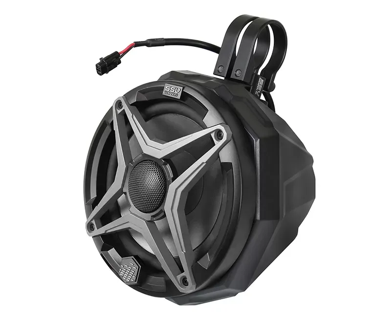 SSV Works Cage Mount Pods Including 1.5 Inch Clamps w/ Kicker Marine KM651 195 Watt 6 1/2 Inch Speakers Universal - US2-C65K-150