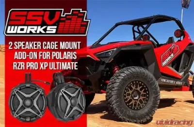 SSV Works 2-speaker Plug-n-Play Cage Mounted 6.5 Inch Speaker Pods Kit with SSV Works A6 Speakers Polaris RZR Pro XP 2020 - RZ5-C65ARC