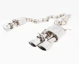 Meisterschaft Titanium GT Racing Axle Back Muffler 4x120x80mm Oval Split Tips BMW M5 Sedan F10 12-15