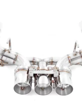 Meisterschaft Stainless Steel Super GT Racing Ultimate Version Exhaust with with 3x102mm Round Split Tips Ferrari 458 Italia 10-15                                     - FE0311235 - Image 2