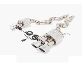 Meisterschaft Stainless GTC Axle Back Muffler 4x120x80mm Oval Split Tips BMW M5 Sedan F10 12-15