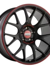BBS Wheels CH-R Nurburgring Edition 19x8.5 5x112 32mm Satin Black Red Rim                                     - CH126NE - Image 9