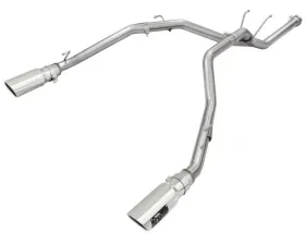 aFe Power MACH Force Xp 2.5inch DPF Back Stainless Steel Exhaust System with Polished Tips Dodge RAM 1500 EcoDiesel V6-3.0L 14+