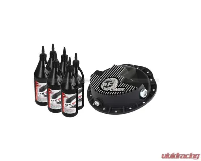aFe Power Front Differential Cover Machined Pro Series Dodge Diesel Trucks 03-13 with Gear Oil 6 QT - 46-70042-WL