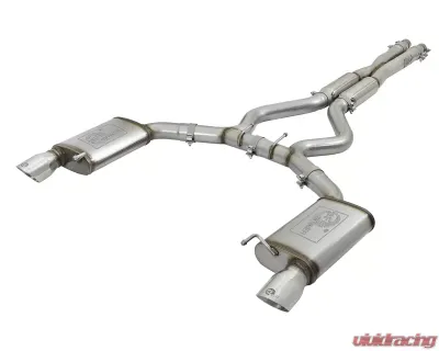 aFe Power Mach Force XP 3" Aggressive Toned Stainless Catback Exhaust System w/ Polished Tips Ford Mustang V6 | Mustang GT V8 2015-2022 - 49-33088-P
