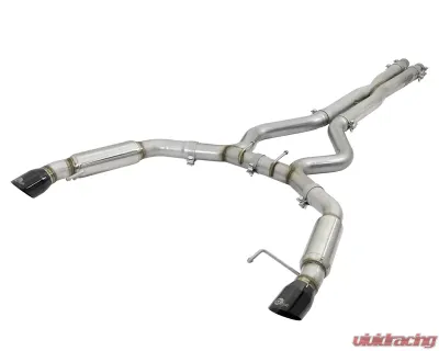 aFe Power Mach Force XP 3" Aggressive Toned Stainless Catback Exhaust System w/ Black Tips Ford Mustang 2015-2017 - 49-33088-B