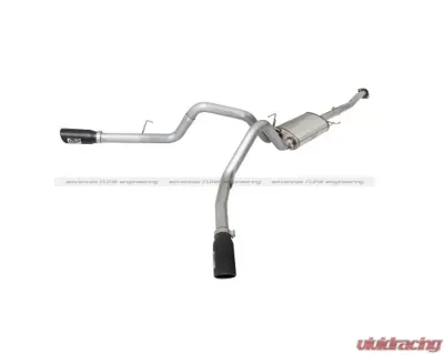 aFe Power Mach Force-Xp 3 inch Catback Stainless Steel Dual Side-Exit Exhaust System w/Black Tips Ford F-150 2015-2022 - 49-43070-B
