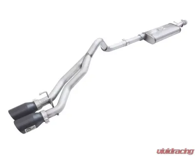 aFe Power Rebel Series Stainless Steel Catback Exhaust System w/2.5 inch Dual Center Exit and Black Tips Jeep Wrangler JK 3.6L | 3.8L 07-15 - 49-48054-B