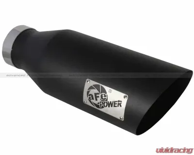 aFe Power MACH Force XP Black Stainless Steel Tip 4 In x 7 Out x 18 L in - 49-92023-B