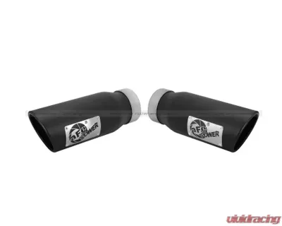 aFe Power Exhaust Tips Stainless Steel Black 3.5 In x 4.5 Out x 12 inch L - 49T35456-B12