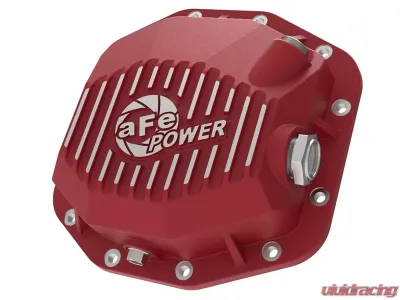 aFe Power Pro Series Rear Differential Cover Red w/ Machined Fins Jeep Wrangler JL V6 3.6L 2018-2024 - 46-71000R
