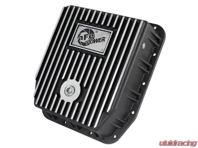 aFe Power Transmission Pan for Ford Trucks 80-92 AOD, 2 Quart Capacity, Aluminum, Black Finish - 46-70212
