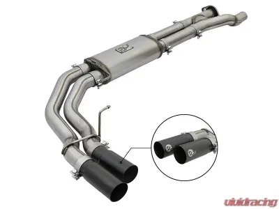 aFe Power Rebel Series 3" 409 Stainless Steel Catback Exhaust System Black Tip Ford Raptor 2017-2020 - 49-43091-B